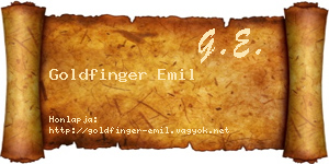 Goldfinger Emil névjegykártya